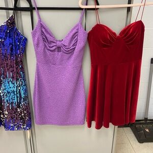 Red velvet  Mini Dress